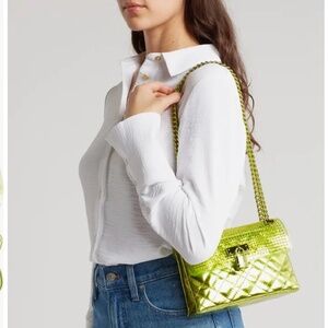 New💚Kurt Geiger London Bright Green Mini Brixton Lock Shoulder Bag